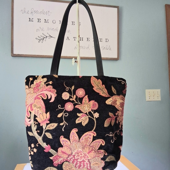 Vintage danny k beverly hills made in the usa tapestry tote bag Floral Purse - Picture 10 of 15